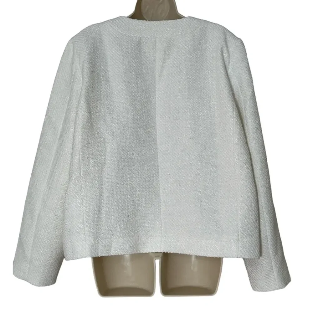 NWT‎ J.Crew Tweed Lady Jacket in White Size 22